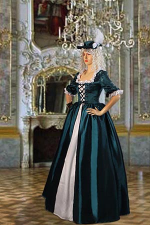 Ladies 18th Century Masked Ball Costume Baroque Size 8 - 10 Image